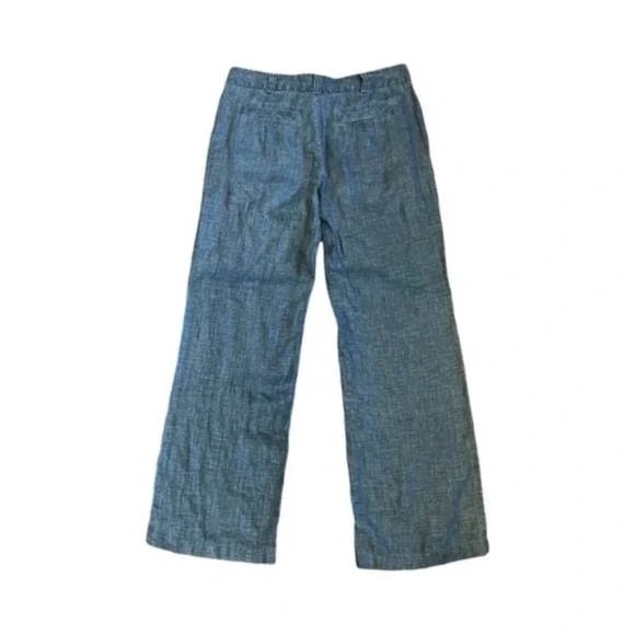Nanette Lepore | Blue Washed Away Wide Leg Linen Blend Pants, Size 2 - Picture 3 of 8